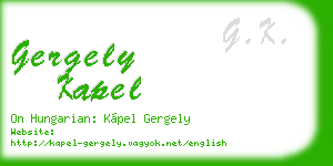 gergely kapel business card