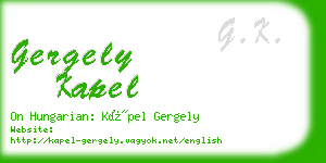 gergely kapel business card